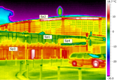 Thermografische Aufnahme der Westfalenhalle Dortmund